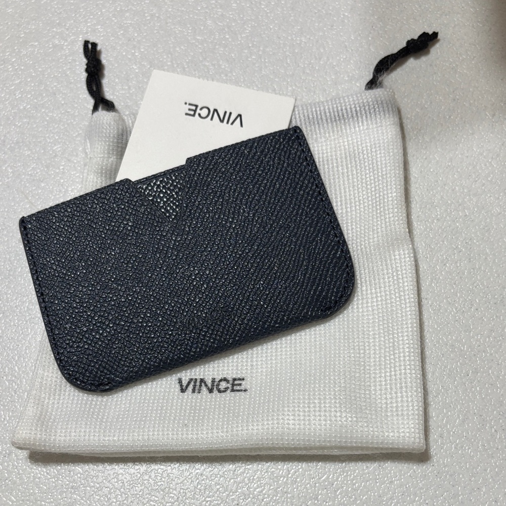 Vince Textured Black Card Holder